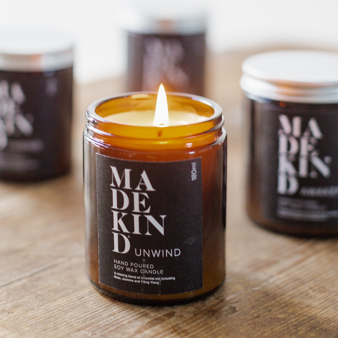 Soy Wax Aromatherapy Candle Unwind 180ml – MadeKind