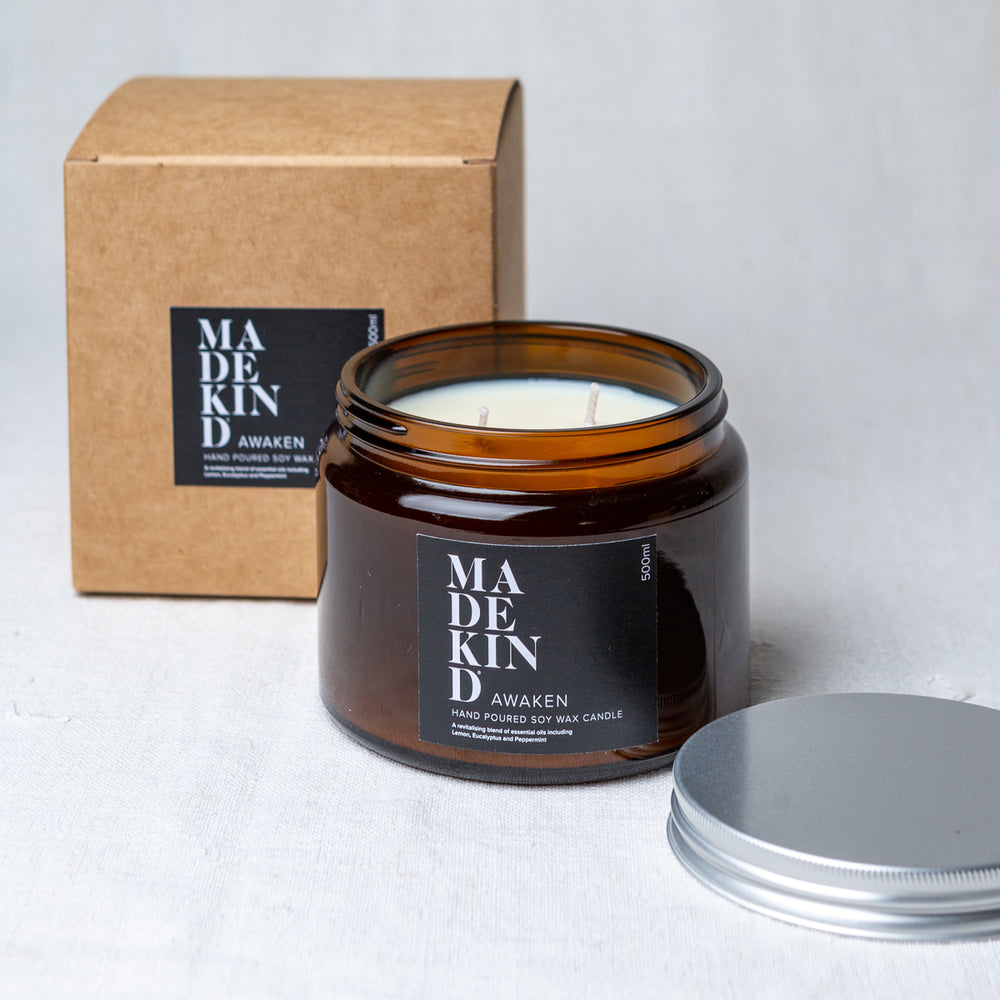 Madekind Awaken soy wax aromatherapy candle 500ml