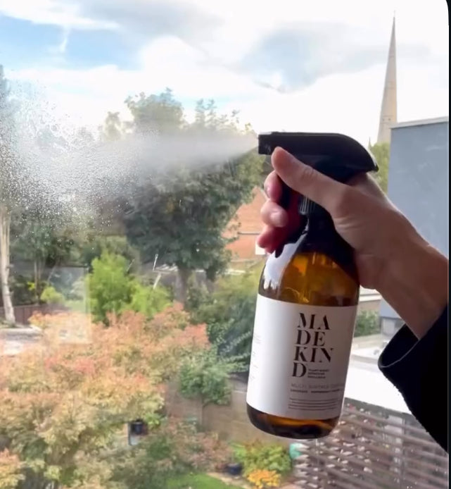 cleaning windows with non toxic glass spray