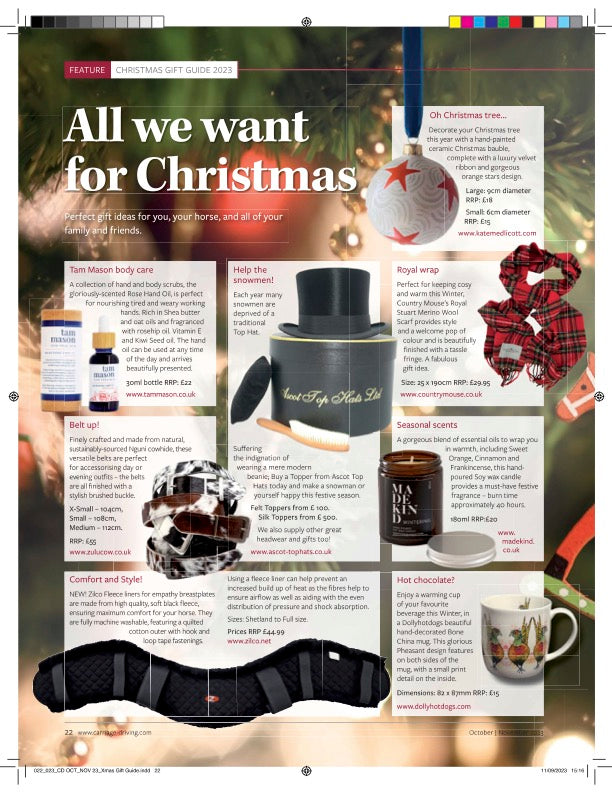 MadeKind featured in Carriage Driving magazine - October/November 2023 issue