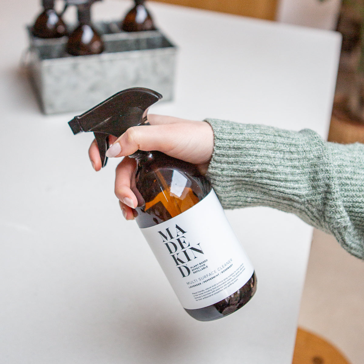 Cleaning kit with non toxic natural all purpose cleaners