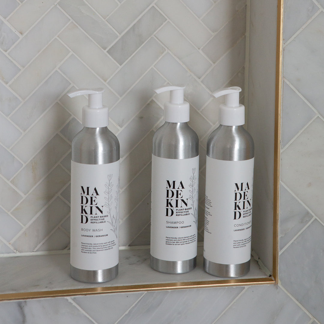 MadeKind Everyday Hair & Body Set - Natural Body Wash, Shampoo & Conditioner