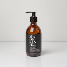 Load image into Gallery viewer, Photo of 300ml amber glass bottle with pump for MadeKind hand wash
