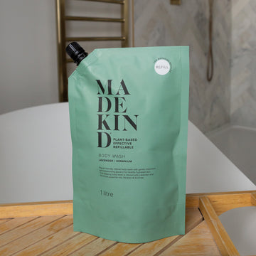 MadeKind Natural Body Wash 1 Litre Refill - Lavender & Geranium