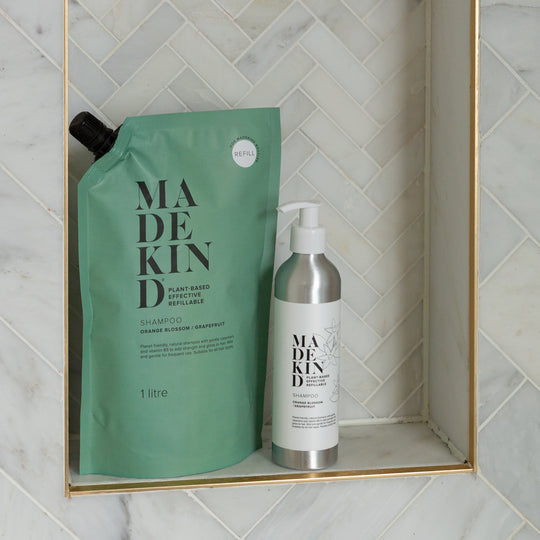 MadeKind Natural Hair Shampoo 1 Litre Refill - Orange Blossom & Grapefruit