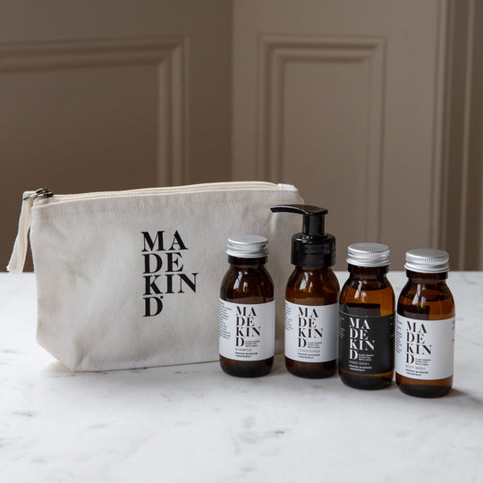Wash Bag with Travel Size Natural Toiletries