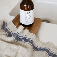 Load image into Gallery viewer, Woven Linen Blue Border Stripe Tea Towel
