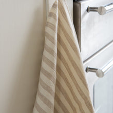 Load image into Gallery viewer, Woven Linen Natural and White Striped Tea Towel
