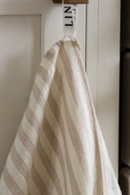 Load image into Gallery viewer, Woven Linen Natural and White Striped Tea Towel
