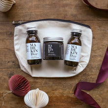 Load image into Gallery viewer, Petite Candle &amp; 2 Mini Body Washes in Cotton Zip Pouch
