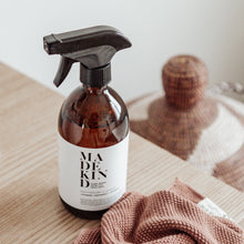 Load image into Gallery viewer, MadeKind Natural, eco friendly bathroom cleaner in 500ml amber glass bottle
