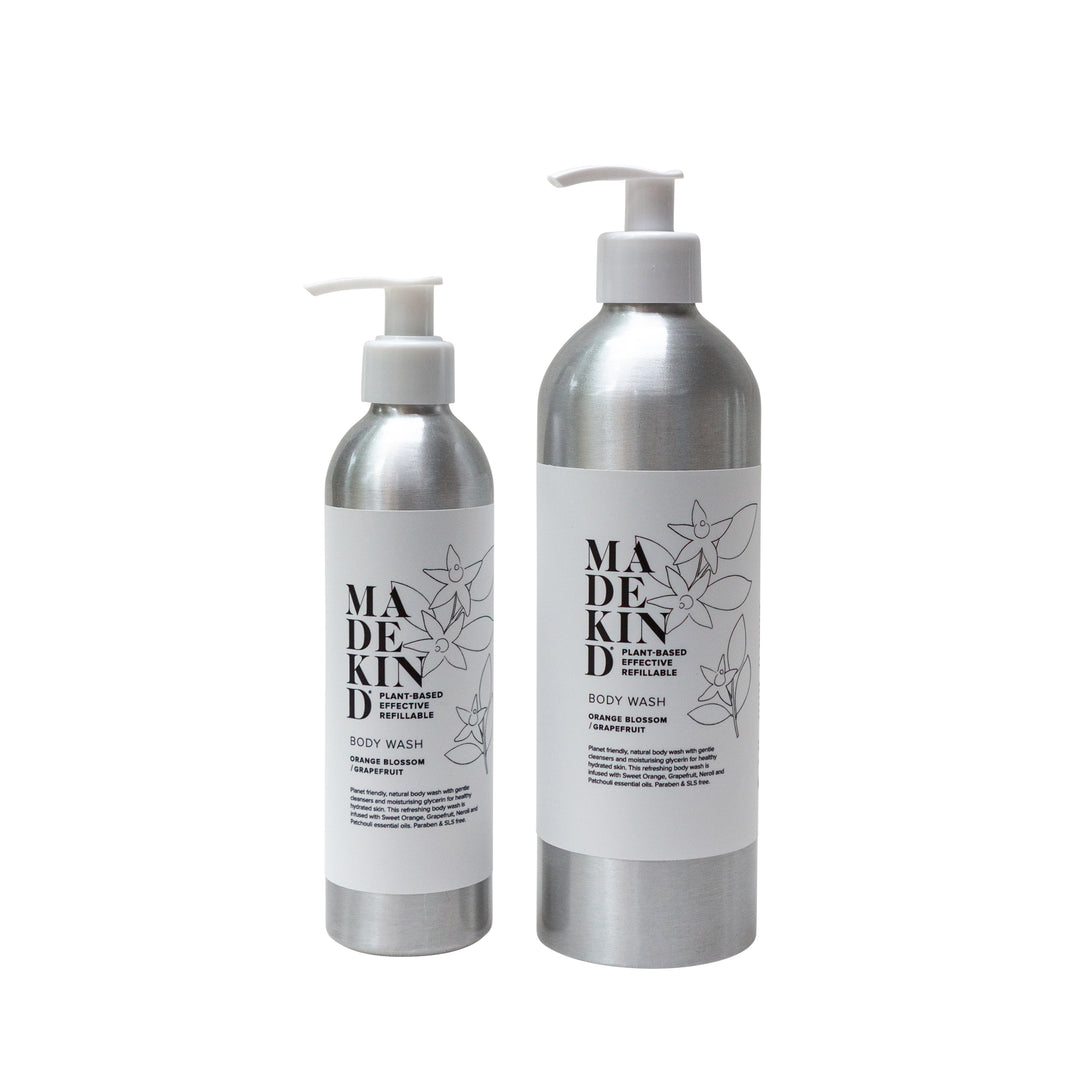 Photo of Madekind natural body wash. Gentl shower gel infused with essential oils.