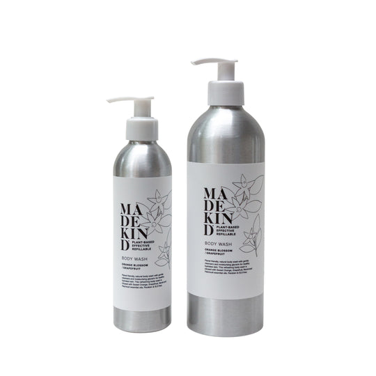Photo of Madekind natural body wash. Gentl shower gel infused with essential oils.