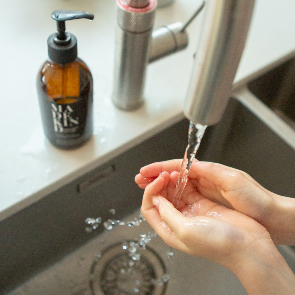 MadeKind natural hand wash, orange blossom & grapefruit in amber glass bottle